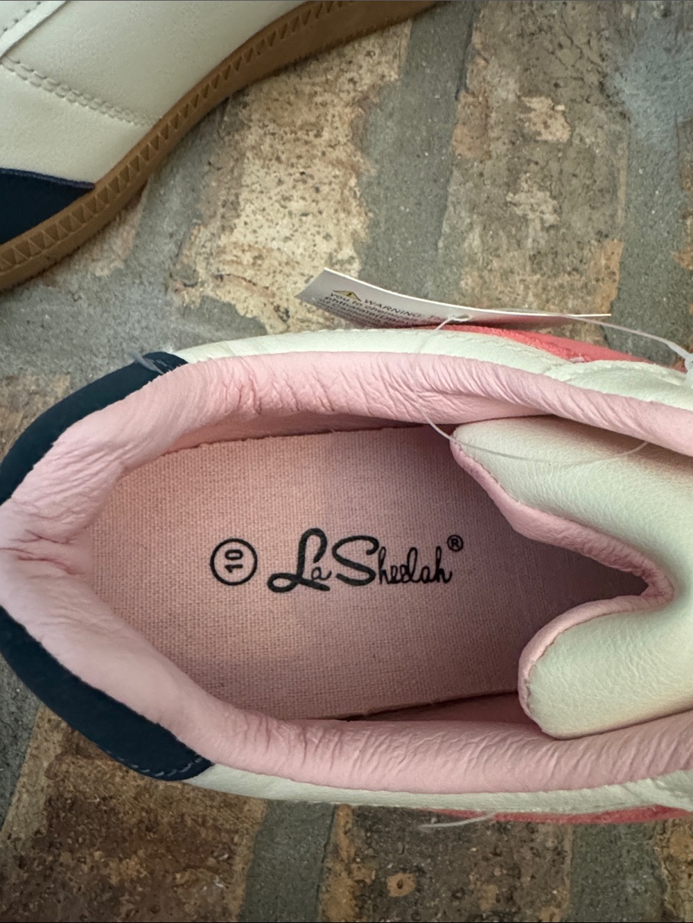 La Sheelah Women's  Navy, Pink & Cream Retro Trainer Sz 10 NWT - Picture 2 of 7